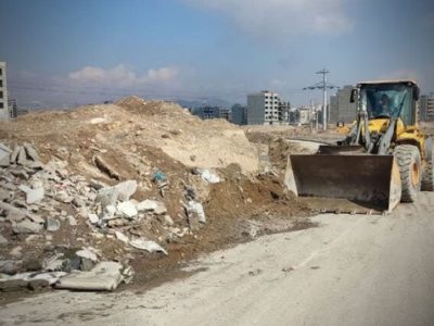 پاکسازی مجدد حریم اتوبان پیامبر اعظم از نخاله های ساختمانی آلاینده محیطی و بصری