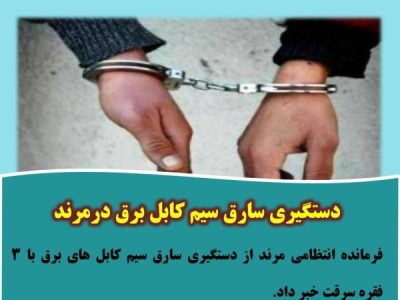 دستگیری سارق سیم کابل برق درمرند