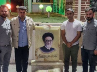 حضور رئیس بنیاد شهید کرکوک عراق بر سر مزار شهید آیت الله آل هاشم+ عکس