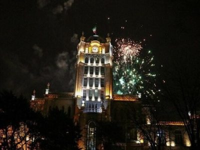 نورباران آسمان تبریز در شب میلاد امام علی( ع)