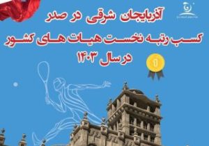 هیات اسکواش آذربایجان شرقی صدرنشین شد