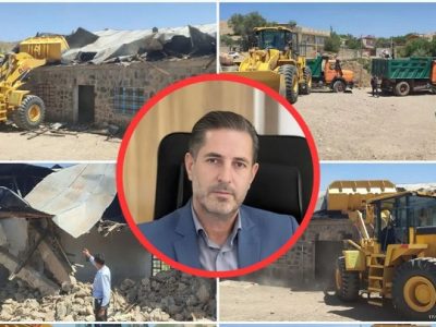 تخریب مدرسه سنگی قدیمی روستای دوده برای احداث مدرسه جدید