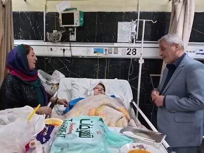 عیادت مدیرکل بنیاد شهید آذربایجان شرقی از حاجیه خانم جمیله باباجانی در تبریز و جانباز ۷۰ درصد محمدرضا عباسی قانع در اردبیل