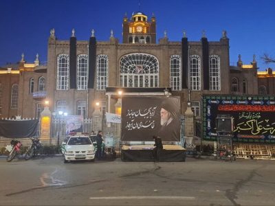 عمارت تاریخی ساعت تبریز سیاهپوش شد