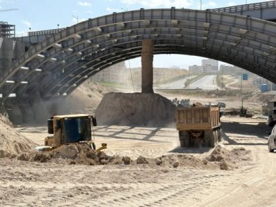 تداوم عملیات اجرایی اتصال پل سردار خرم به میدان بسیج در اراضی دانشگاه تبریز