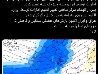 تلاش ناموفق برای نابودی آب و هوای ایران توسط مرکز مخفی آمریکایی در امارات