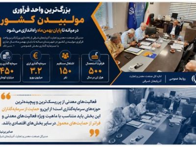 بزرگترین واحد فرآوری مولیبدن کشور با سرمایهگذاری بخش خصوصی در میانه راهاندازی میشود